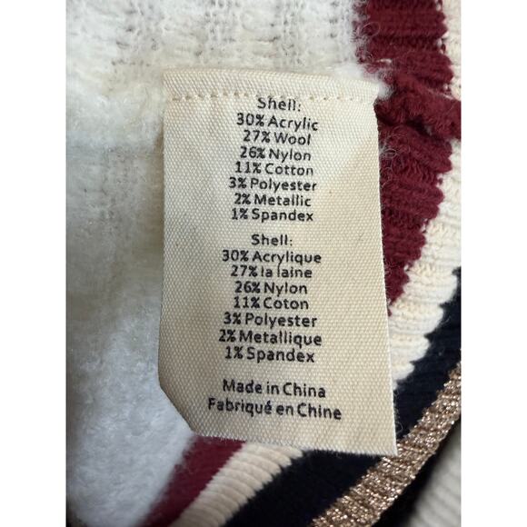 L’AGENCE Archer Cardigan Sweater Ivory Striped Gold Button Women's M - Picture 11 of 14